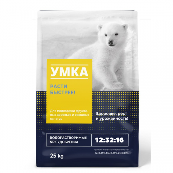 Комплексное удобрение УМКА марка 12-32-16+2MgО+1,6S+МE, 25 кг, пр-во РБ Комплексное удобрение УМКА марка 12-32-16+2MgО+1,6S+МE, 25 кг, пр-во РБ
